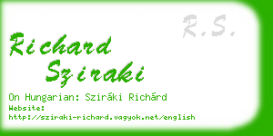 richard sziraki business card
