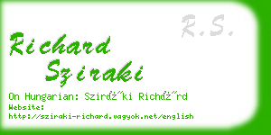 richard sziraki business card